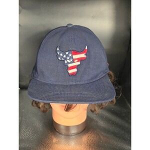 Under Armour Project Rock USA Flag Brahma Bull Hat Navy Blue Freedom Snapback